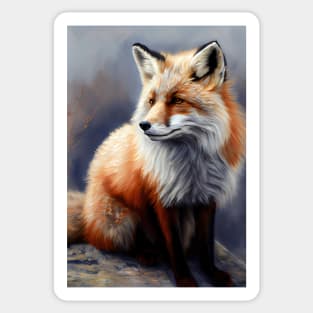 Arctic Red Fox - Oil Paint Sticker